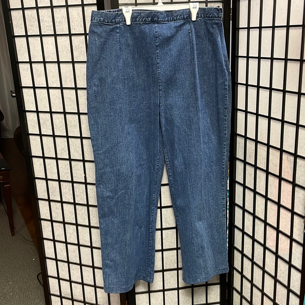 Vintage Wide Leg Blue Jeans by Guillaume, Side Zipper, SZ 1X